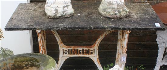 Marble top Singer table